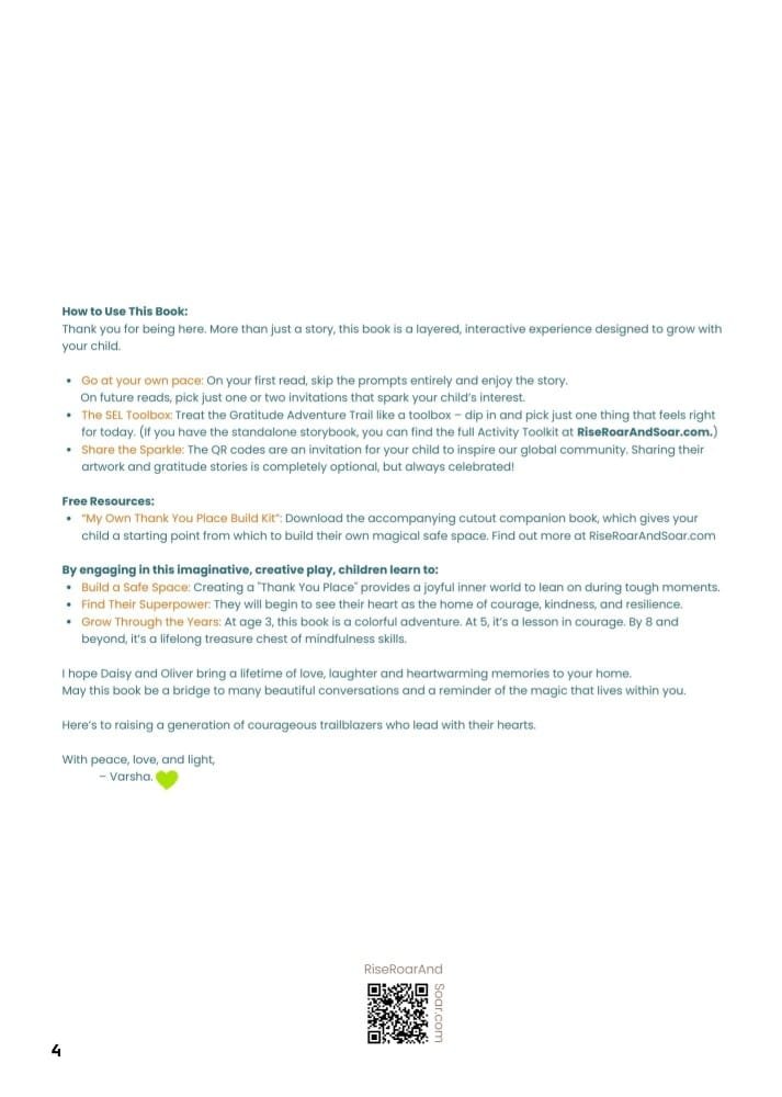 Text based instructions to the adult reading this book to their child, explaining how to best enjoy the book