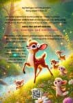 Back cover of Daisy the Deer’s Brave Thank You Place, a mindfulness story and activity book, featuring Daisy and her animal friends in a serene meadow.